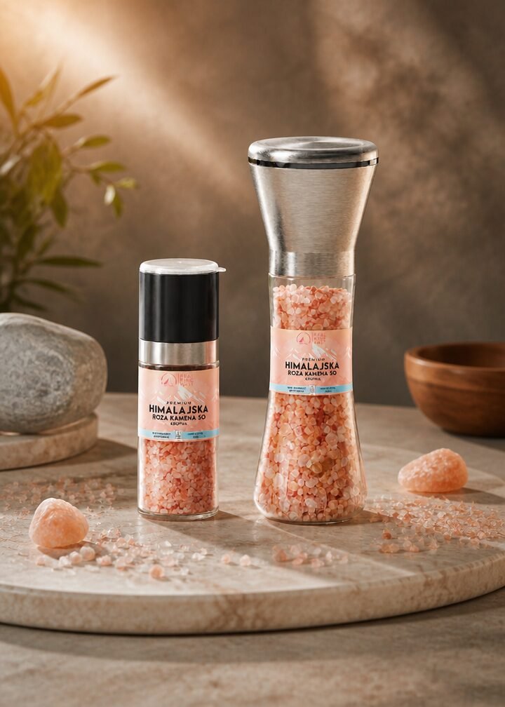 Himalayan pink salt glass grinders with ceramic rotors